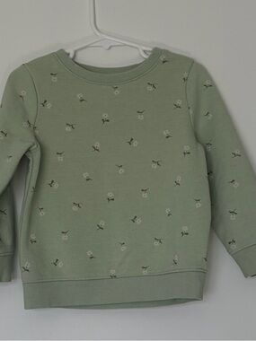 Cat & Jack Sage Green Floral Crewneck Sweatshirt